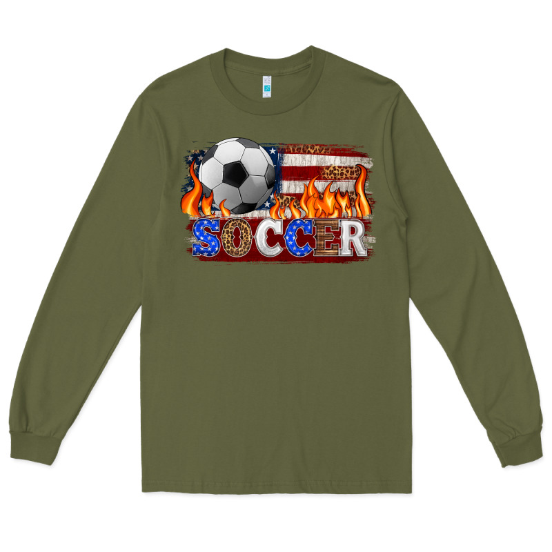 Western American Flag Soccer Long Sleeve Tee by HRA Design Shop | Teevron