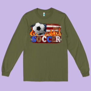 Western American Flag Soccer Long Sleeve Tee Designed By Hra Design Shop