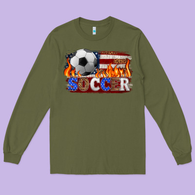 Western American Flag Soccer Long Sleeve Tee Designed By Hra Design Shop
