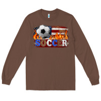 Chestnut western american flag soccer Long Sleeve Tee - HRA Design Shop