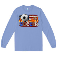 Colony Blue western american flag soccer Long Sleeve Tee - HRA Design Shop