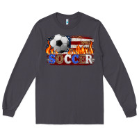 Smoke western american flag soccer Long Sleeve Tee - HRA Design Shop