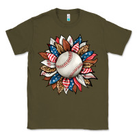 Army Green baseball sunflower Classic Tee - HRA Design Shop