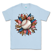 Dusty Blue baseball sunflower Classic Tee - HRA Design Shop