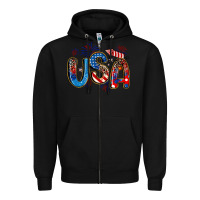 Black usa 4th of july Zipper Hoodie - Artiststas