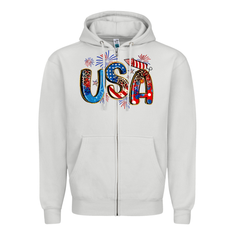 Usa 4th Of July Zipper Hoodie by Artiststas | Teevron
