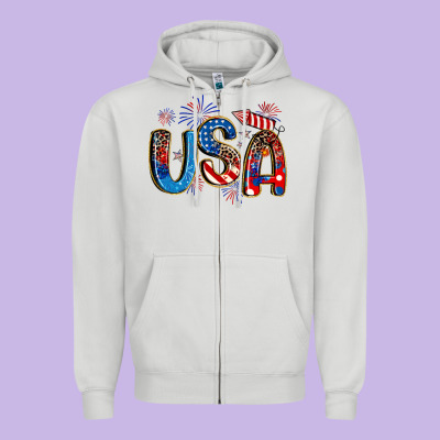 Usa 4th Of July Zipper Hoodie Designed By Artiststas