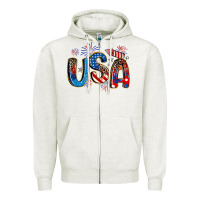 Oatmeal Heather usa 4th of july Zipper Hoodie - Artiststas