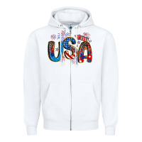 White usa 4th of july Zipper Hoodie - Artiststas