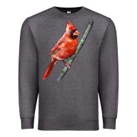 Charcoal Heather Northern Cardinal Bird Premium Sweatshirt - LillyAllenDesigns