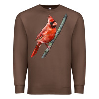 Chestnut Northern Cardinal Bird Premium Sweatshirt - LillyAllenDesigns