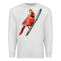 Oatmeal Heather Northern Cardinal Bird Premium Sweatshirt - LillyAllenDesigns