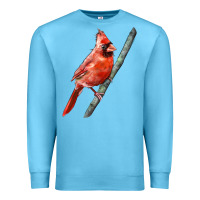 Ocean Blue Northern Cardinal Bird Premium Sweatshirt - LillyAllenDesigns