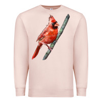 Pale Pink Northern Cardinal Bird Premium Sweatshirt - LillyAllenDesigns