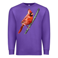Purple Northern Cardinal Bird Premium Sweatshirt - LillyAllenDesigns