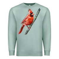 Seafoam Northern Cardinal Bird Premium Sweatshirt - LillyAllenDesigns