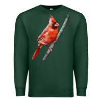 Sports Green Northern Cardinal Bird Premium Sweatshirt - LillyAllenDesigns