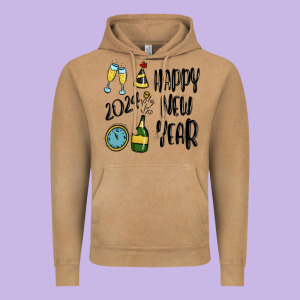 Happy New Year 2024 Vintage Hoodie Designed By Maliassmallbusiness