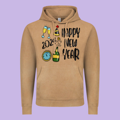 Vintage Hoodie happy new year 2024