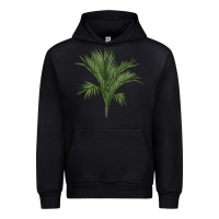 Black Botanical Majesty Palm Illustrations Urban Hoodie - LillyAllenDesigns