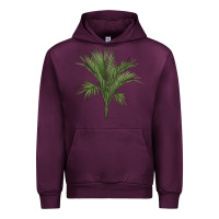 Mauve Wine Botanical Majesty Palm Illustrations Urban Hoodie - LillyAllenDesigns