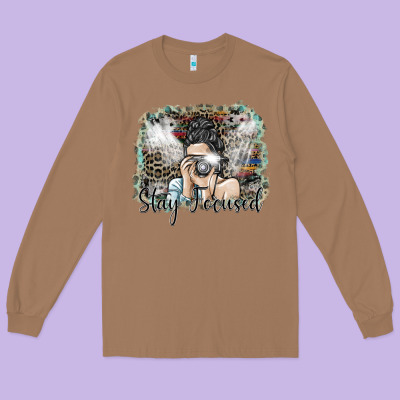 Stay Focused Long Sleeve Tee Designed By Sublimationcraftshop