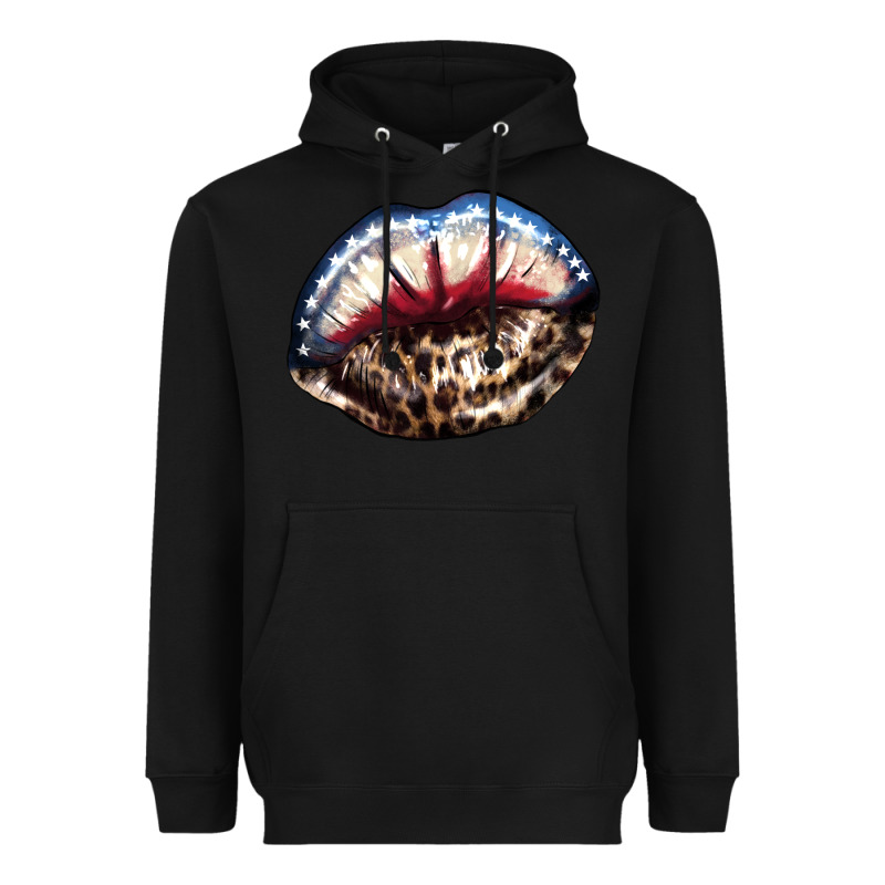 American Lips Leopard Heavyweight Hoodie by NancyCooperArtShop | Teevron