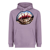 Lavender American lips leopard Heavyweight Hoodie - NancyCooperArtShop