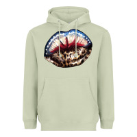 Matcha American lips leopard Heavyweight Hoodie - NancyCooperArtShop
