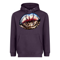 Plum American lips leopard Heavyweight Hoodie - NancyCooperArtShop