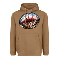 Toasted Coconut American lips leopard Heavyweight Hoodie - NancyCooperArtShop