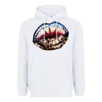 White American lips leopard Heavyweight Hoodie - NancyCooperArtShop