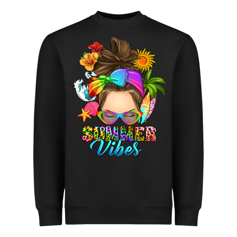 Messy Bun Summer Vibes Heavyweight Sweatshirt by RanaPortraitStore | Teevron
