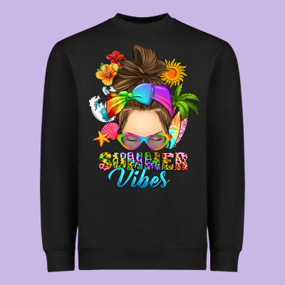 Heavyweight Sweatshirt messy bun summer vibes