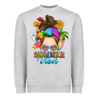 Heather Grey messy bun summer vibes Heavyweight Sweatshirt - RanaPortraitStore