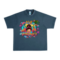 Midnight Navy hot mom summer with messy bun Urban Heavy Tee - texasbilliewilder