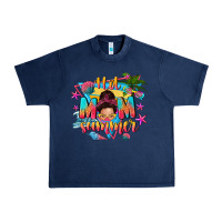 Navy hot mom summer with messy bun Urban Heavy Tee - texasbilliewilder