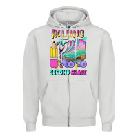 Dove Grey rolling into second grade Zipper Hoodie - BundleAndBundleShop