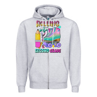 Heather Grey rolling into second grade Zipper Hoodie - BundleAndBundleShop