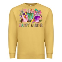 Antique Gold Happy Easter coffee cups with Bunny Premium Sweatshirt - NancyCooperArtShop
