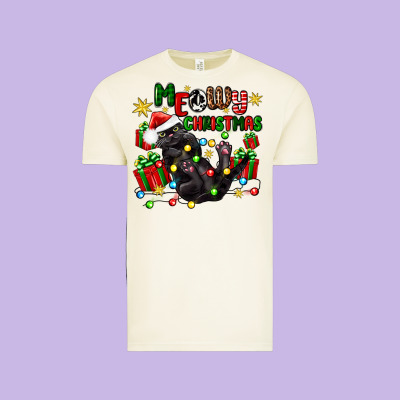 Vintage Tee meowy christmas