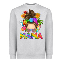 Heather Grey messy bun mama summer Heavyweight Sweatshirt - RanaPortraitStore