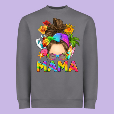 Heavyweight Sweatshirt messy bun mama summer