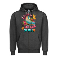 Charcoal Heather vintage soul Zipper Hoodie - BundleAndBundleShop