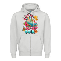Dove Grey vintage soul Zipper Hoodie - BundleAndBundleShop