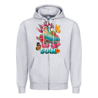 Heather Grey vintage soul Zipper Hoodie - BundleAndBundleShop