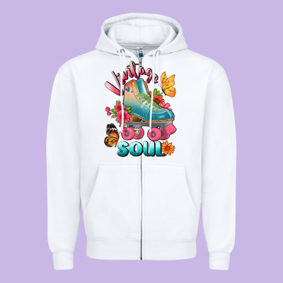 Vintage Soul Zipper Hoodie Designed By Bundleandbundleshop