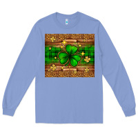 Colony Blue St. Patrick's Day shamrock leopard Long Sleeve Tee - Neo Western