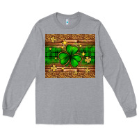 Heather Grey St. Patrick's Day shamrock leopard Long Sleeve Tee - Neo Western