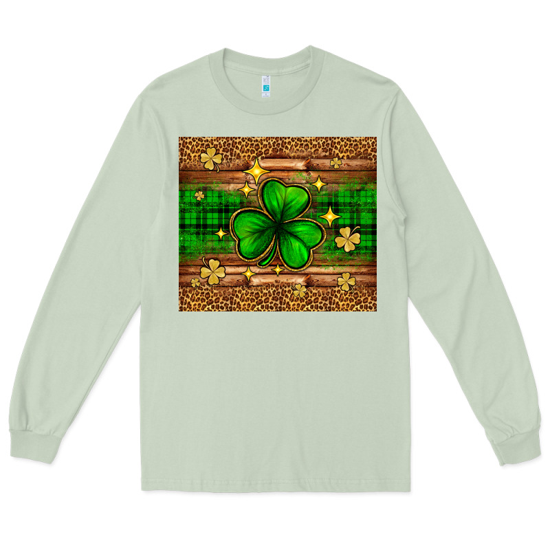 St. Patrick's Day Shamrock Leopard Long Sleeve Tee by Neo Western | Teevron